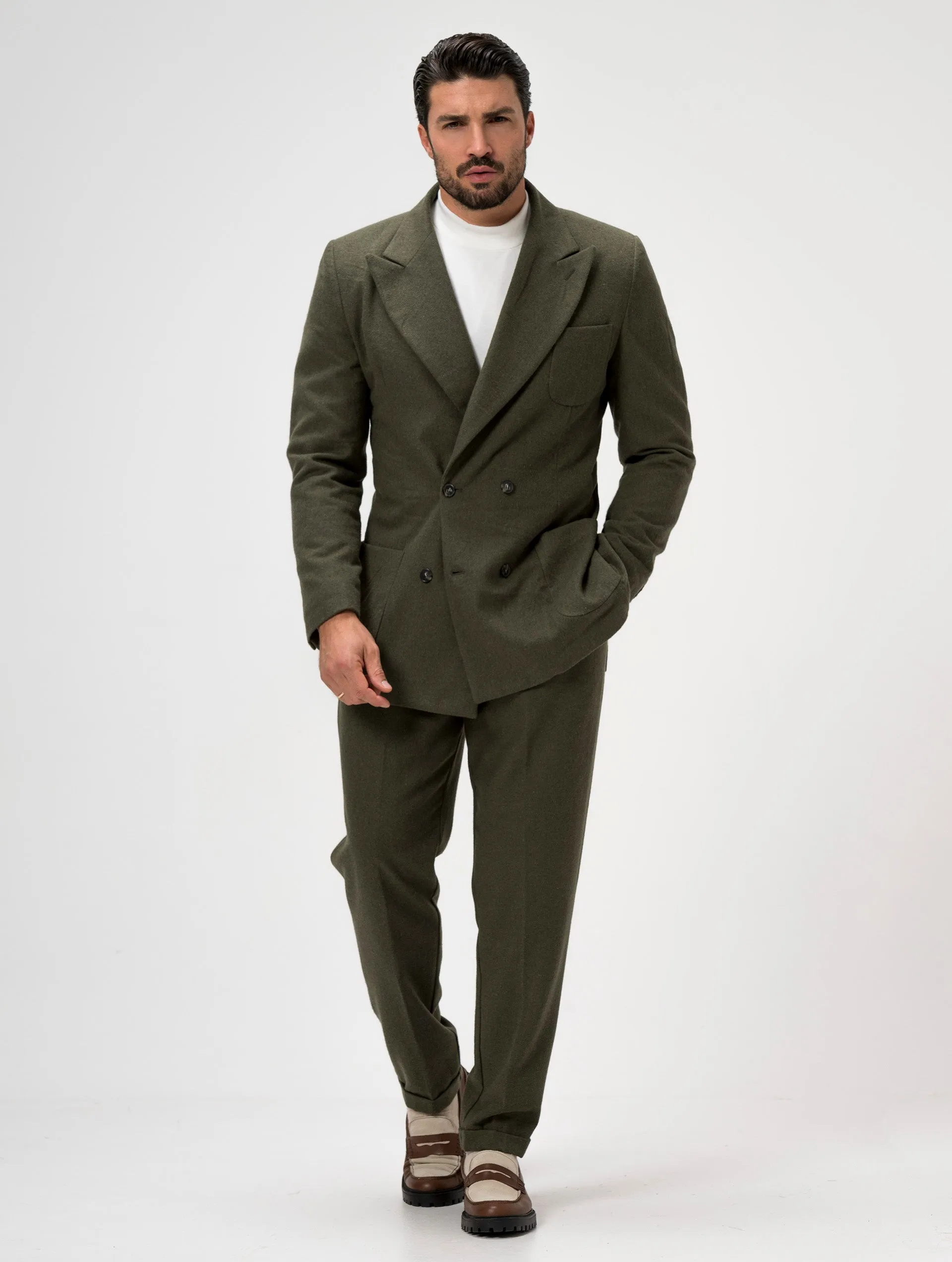 CALEB FLANNEL SUIT IN GREEN