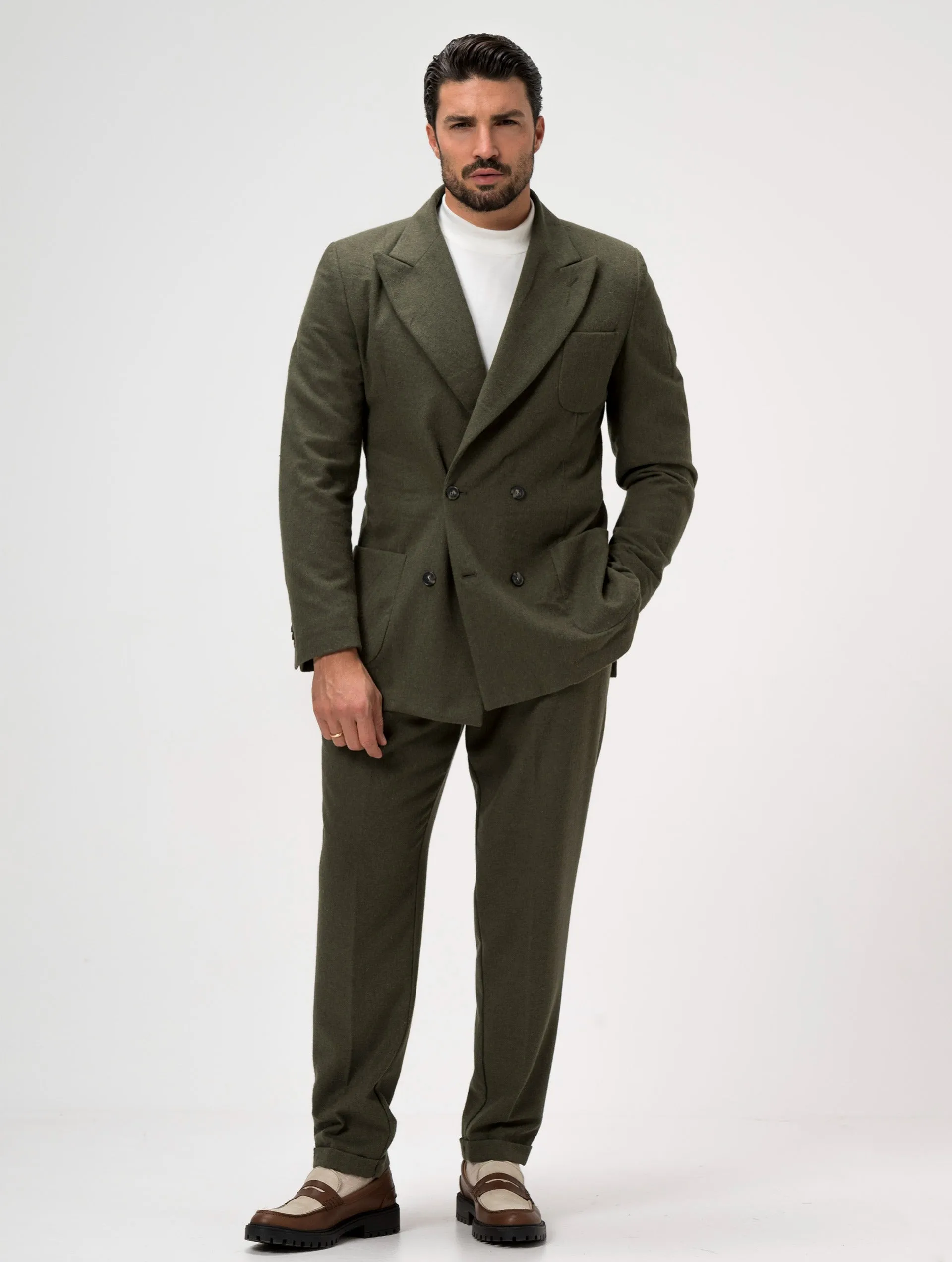 CALEB FLANNEL SUIT IN GREEN