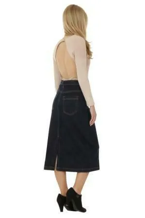 Calf-length Denim Skirt - Size 8 only