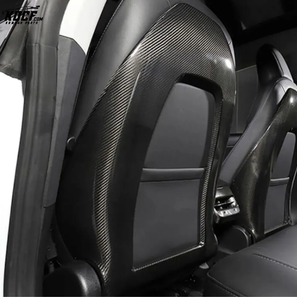 Carbon Fiber Interior trim Seatback Cover Trim For Fits Tesla Model 3