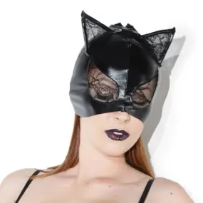 Cat Mask with Lace Eyes and Ears