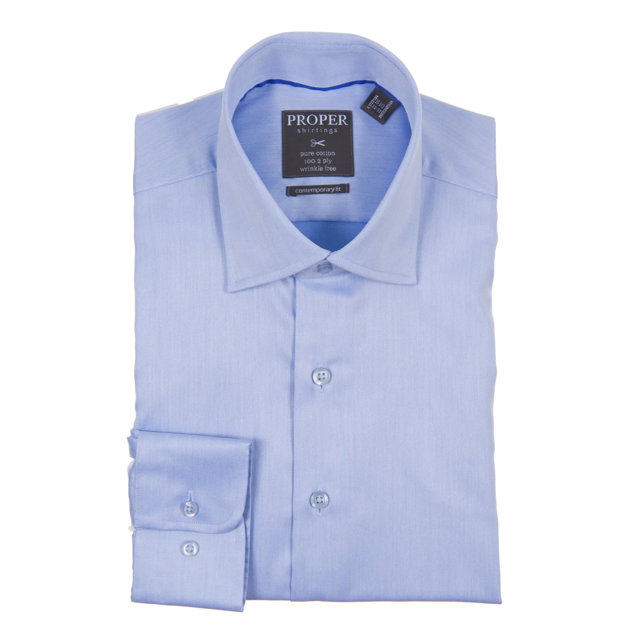 CHRISTOPHER LENA: Slim Fit Men's Dress Shirt- Blue