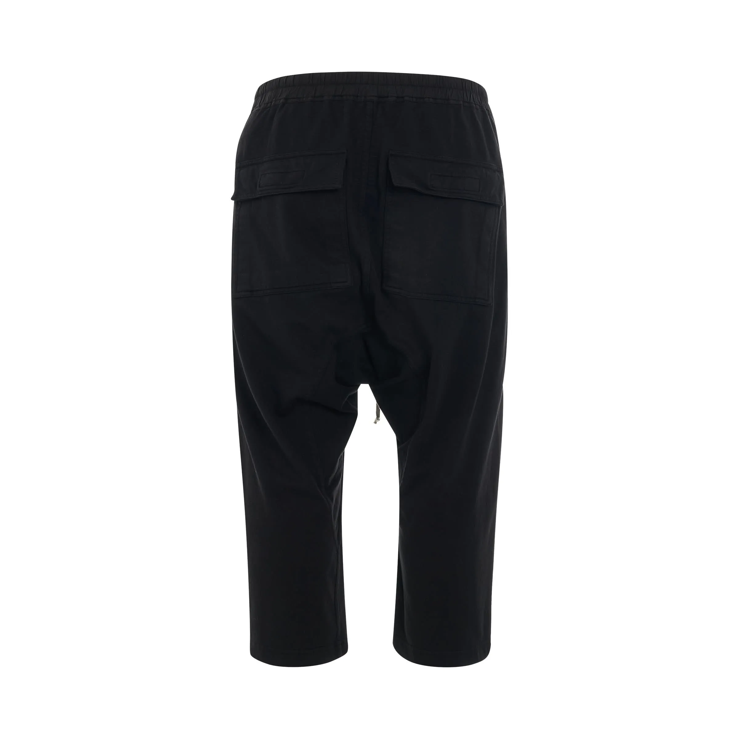 Classic Cargo Cropped Drawstring Pants in Black