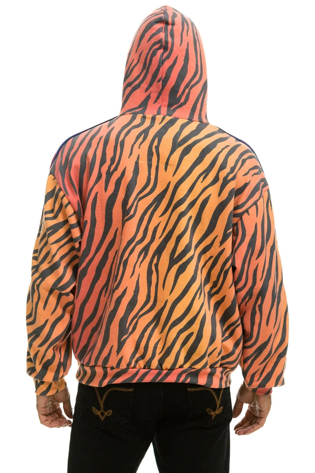 CLASSIC RELAXED PULLOVER HOODIE WITH ZIPPER POCKETS - TIGER