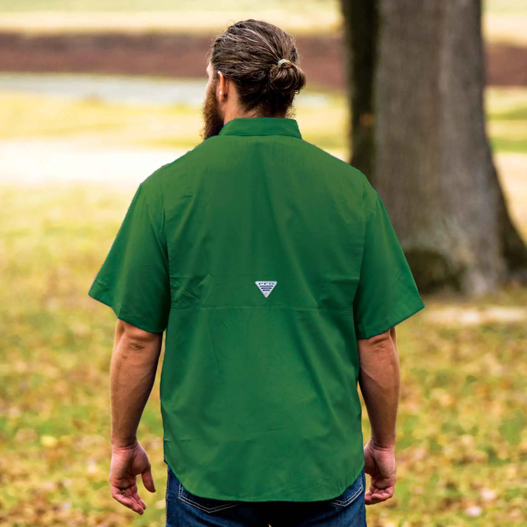 Columbia Tamiami Shirt - Green with Ireland Flag