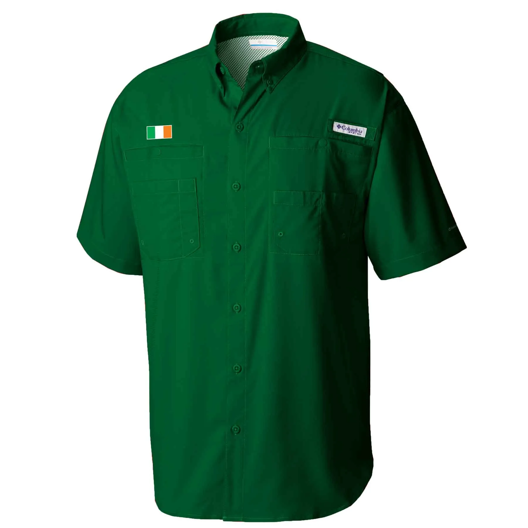 Columbia Tamiami Shirt - Green with Ireland Flag