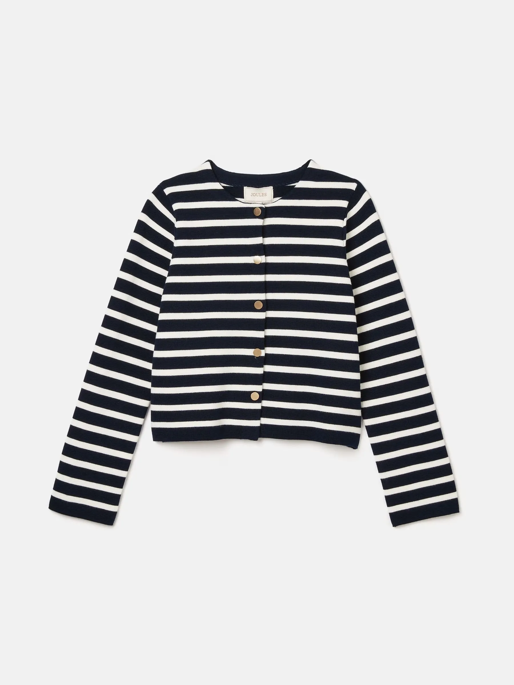 Constance Navy & White Striped Cotton Cardigan