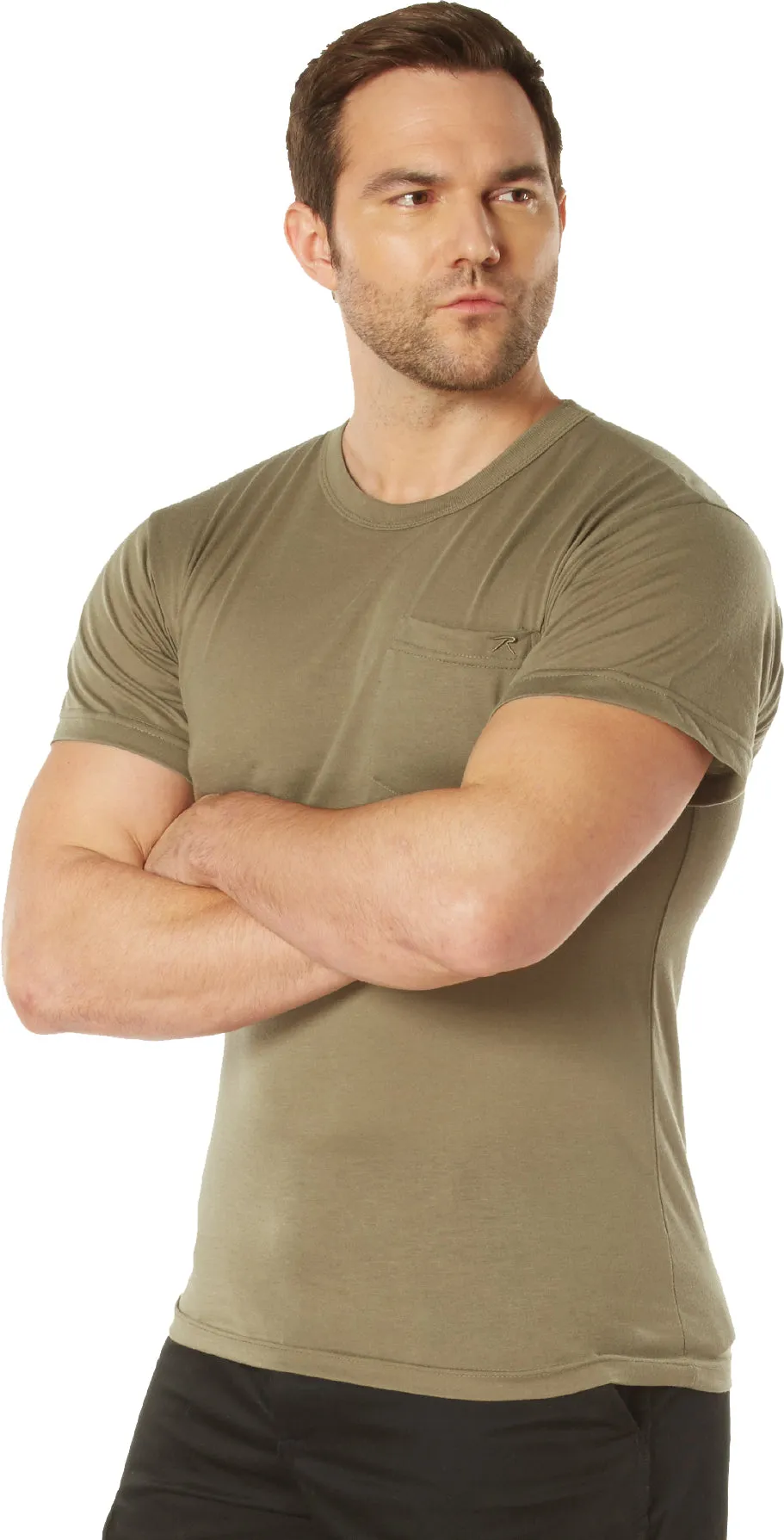 Coyote Brown Moisture Wicking Pocket T-Shirt