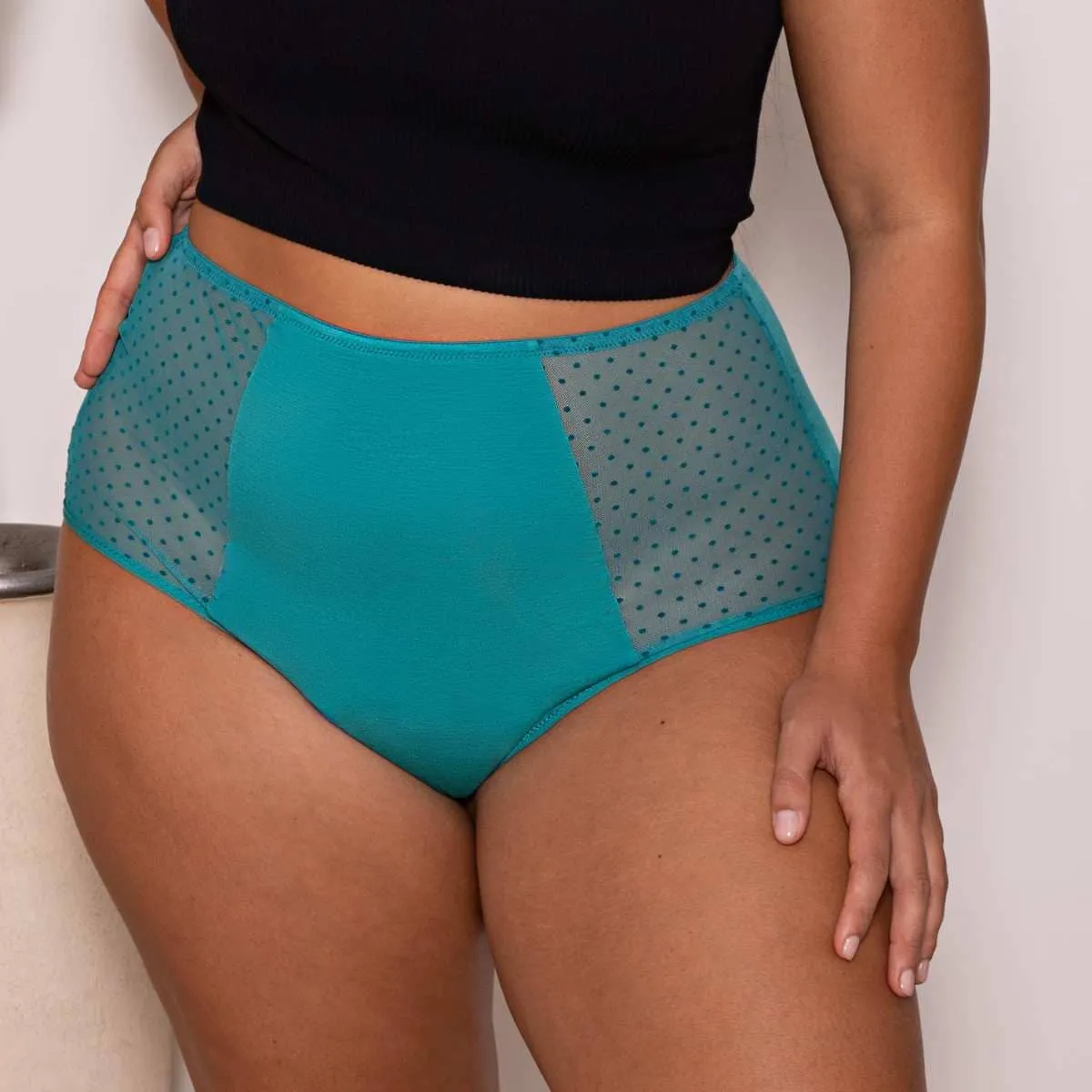 Culotte Menstruelle Taille Haute SPLENDEA CYAN Flux Moyen (Jour)