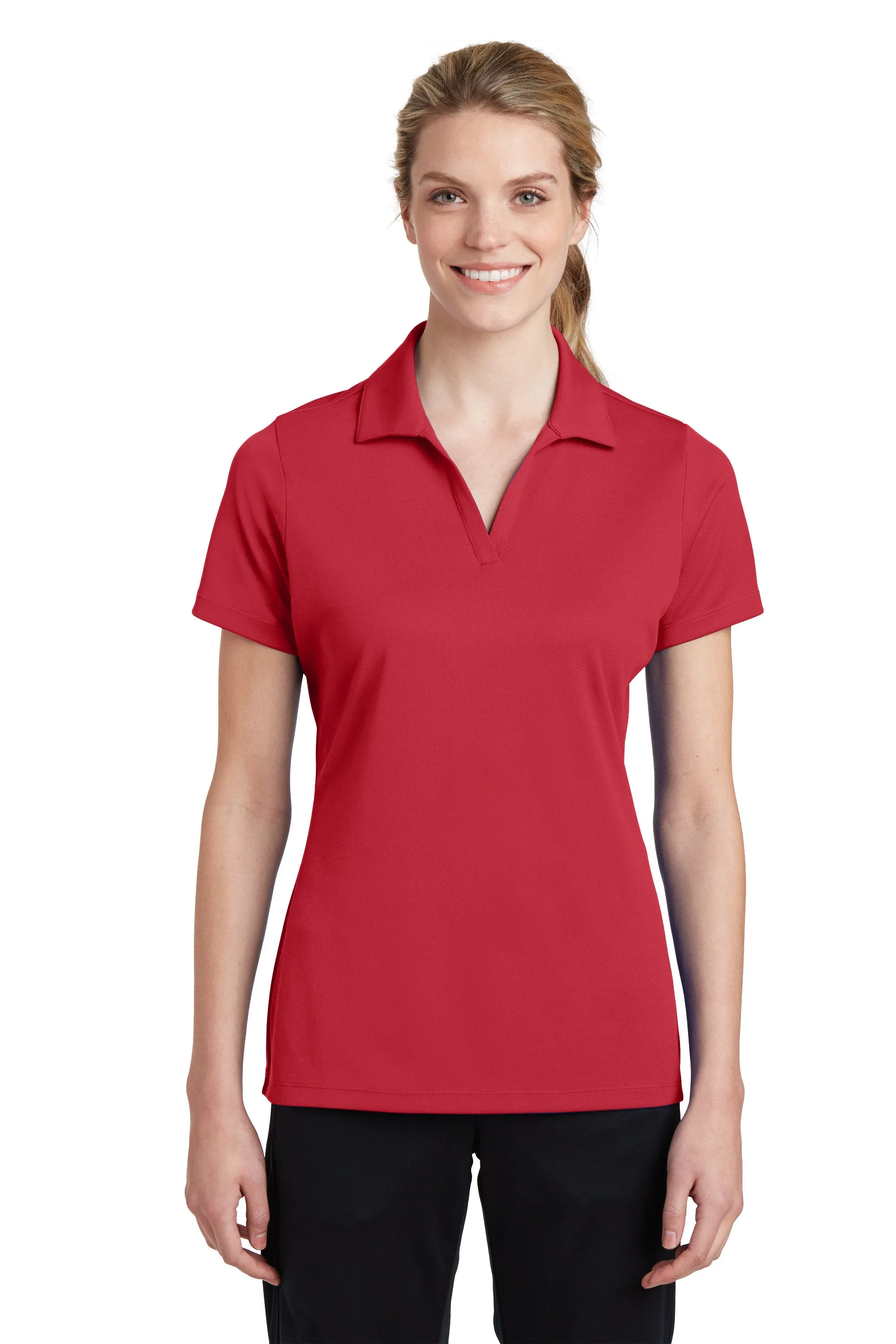 Custom Embroider Ladies Performance Polo Shirt - Moisture Wicking - PosiCharge RacerMesh Polo. LST640