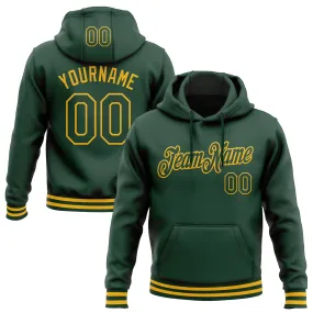 Custom Stitched Green Gold Sports Pullover Sweatshirt Hoodie