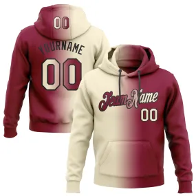 Custom Stitched Maroon Cream-Black Gradient Fashion Sports Pullover Sweatshirt Hoodie