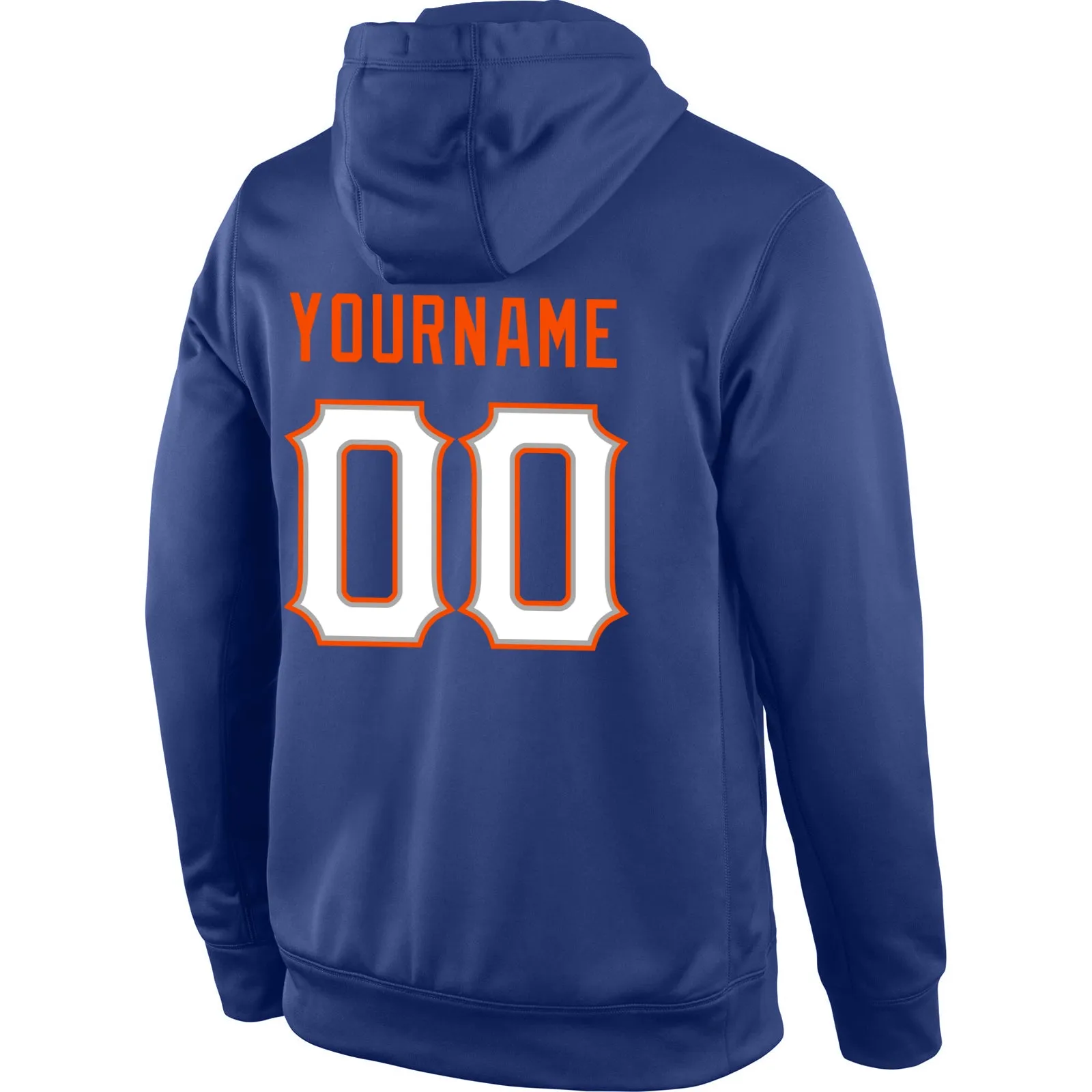 Custom Stitched Royal White-Orange Sports Pullover Sweatshirt Hoodie