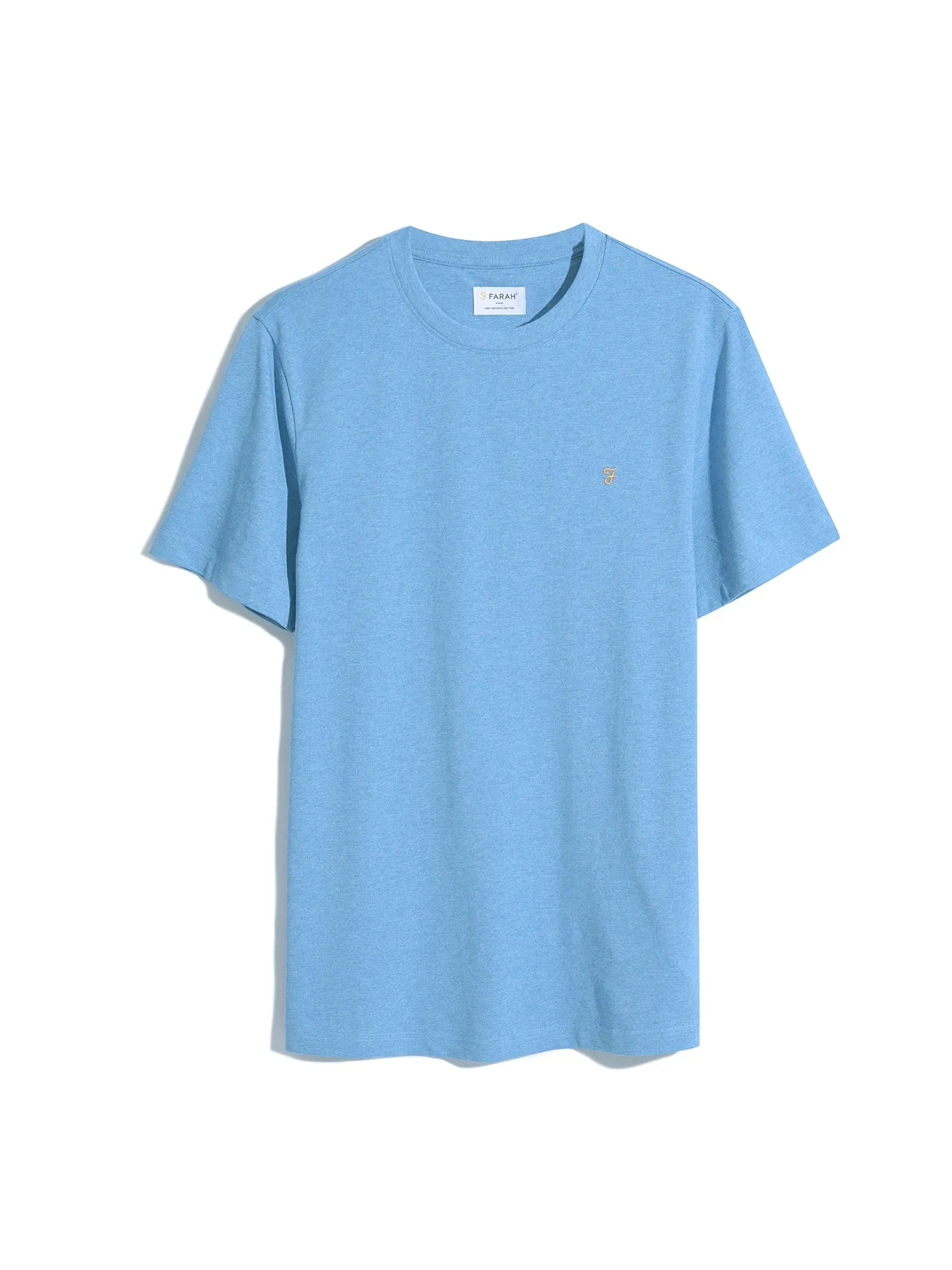 Danny Regular Fit Organic Cotton T-Shirt In Arctic Blue Marl