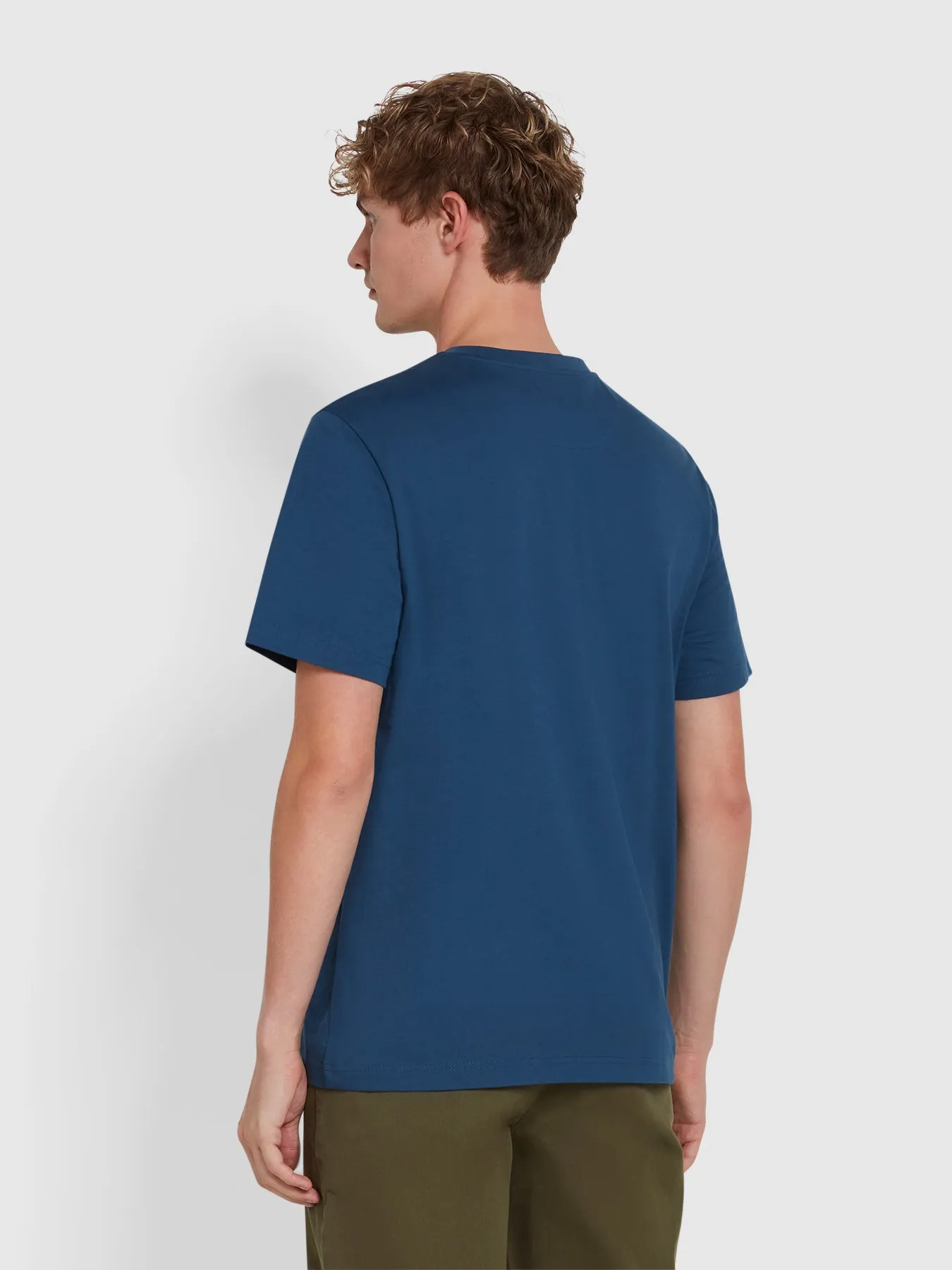 Danny Regular Fit Organic Cotton T-Shirt In Deep Blue