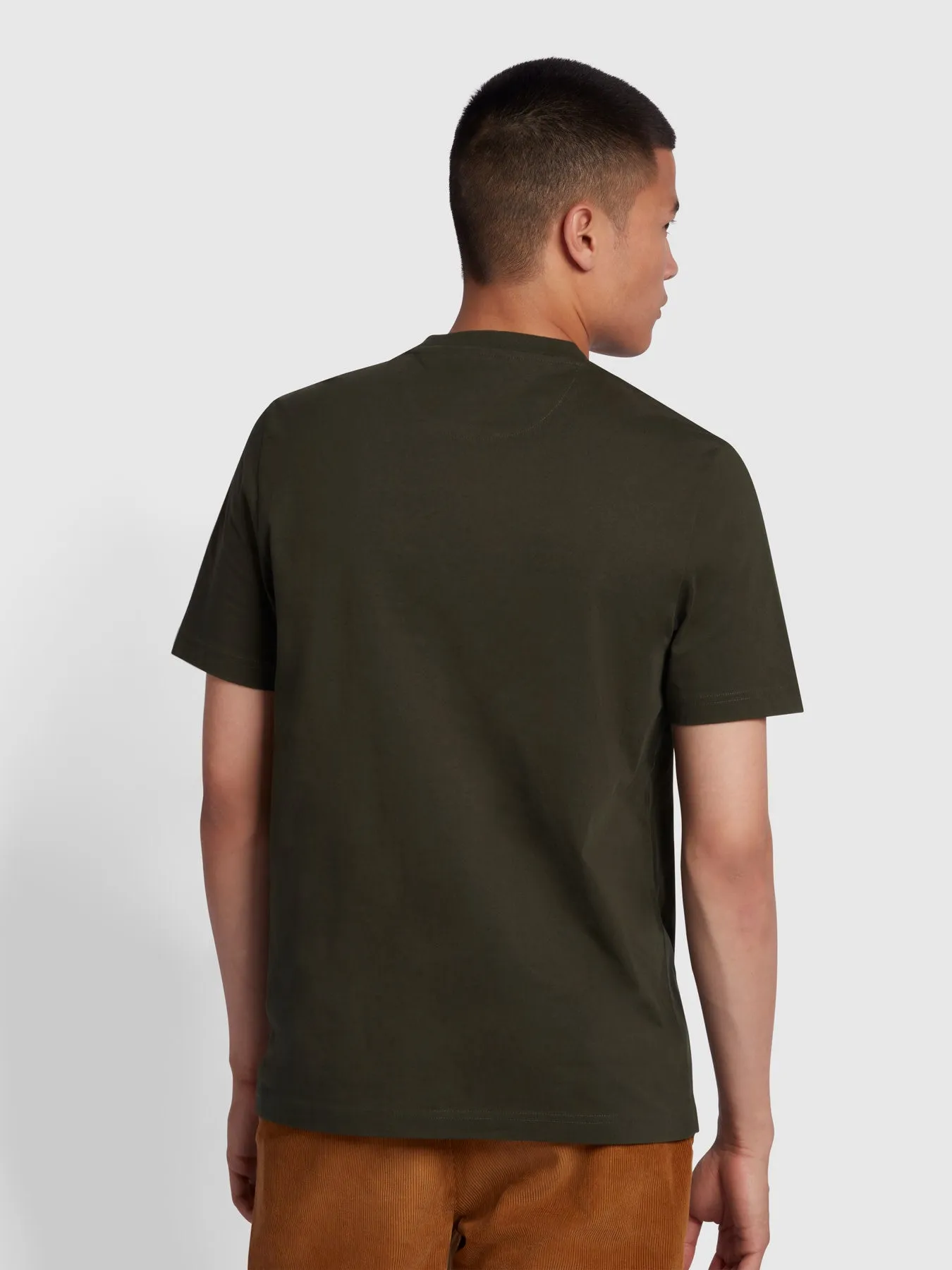 Danny Regular Fit Organic Cotton T-Shirt In Evergreen