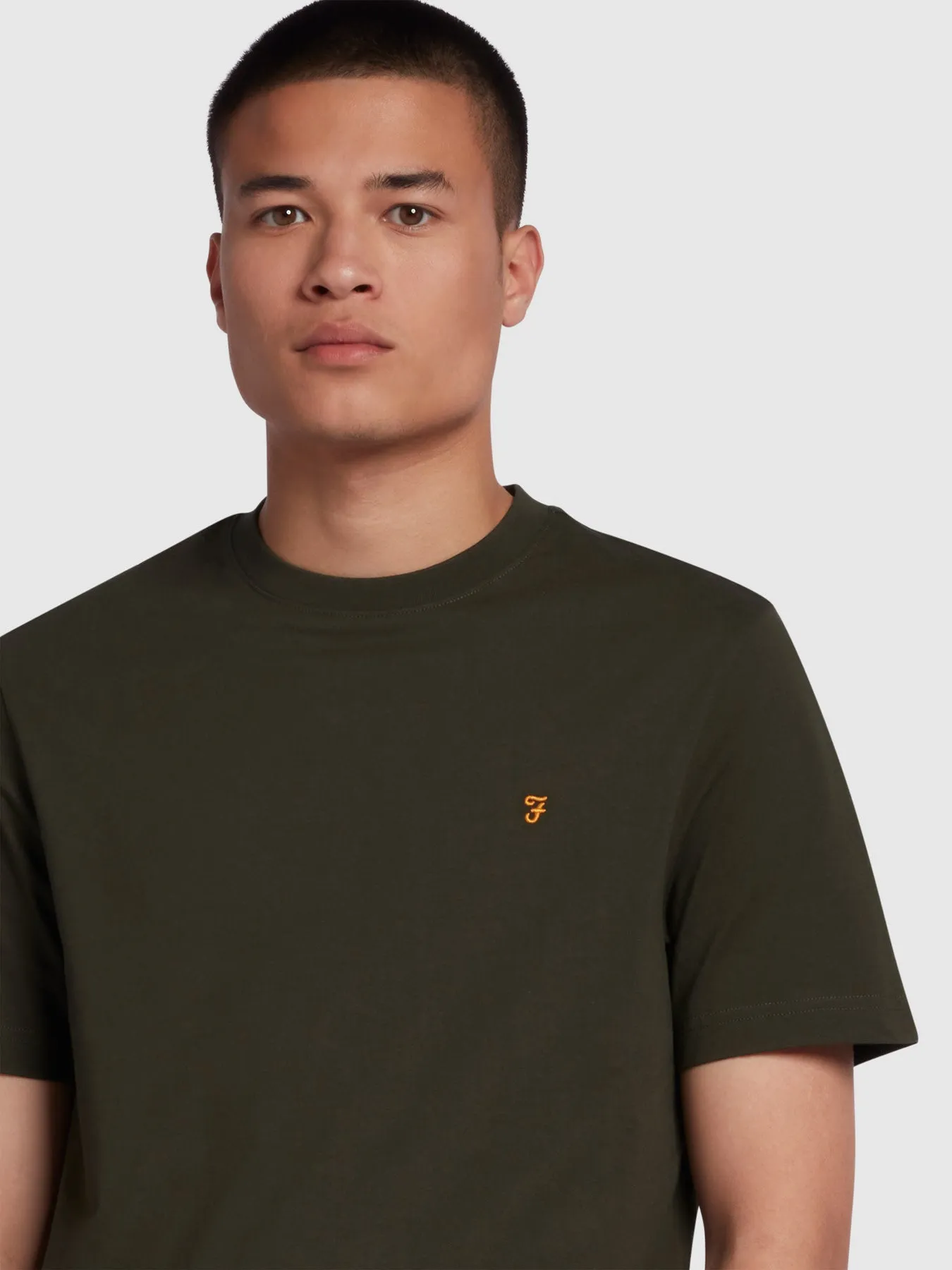 Danny Regular Fit Organic Cotton T-Shirt In Evergreen