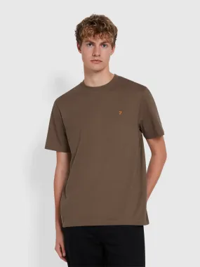 Danny Regular Fit Organic Cotton T-Shirt In Mushroom Grey