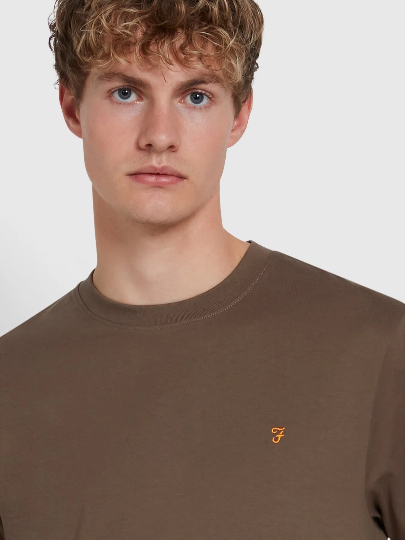 Danny Regular Fit Organic Cotton T-Shirt In Mushroom Grey