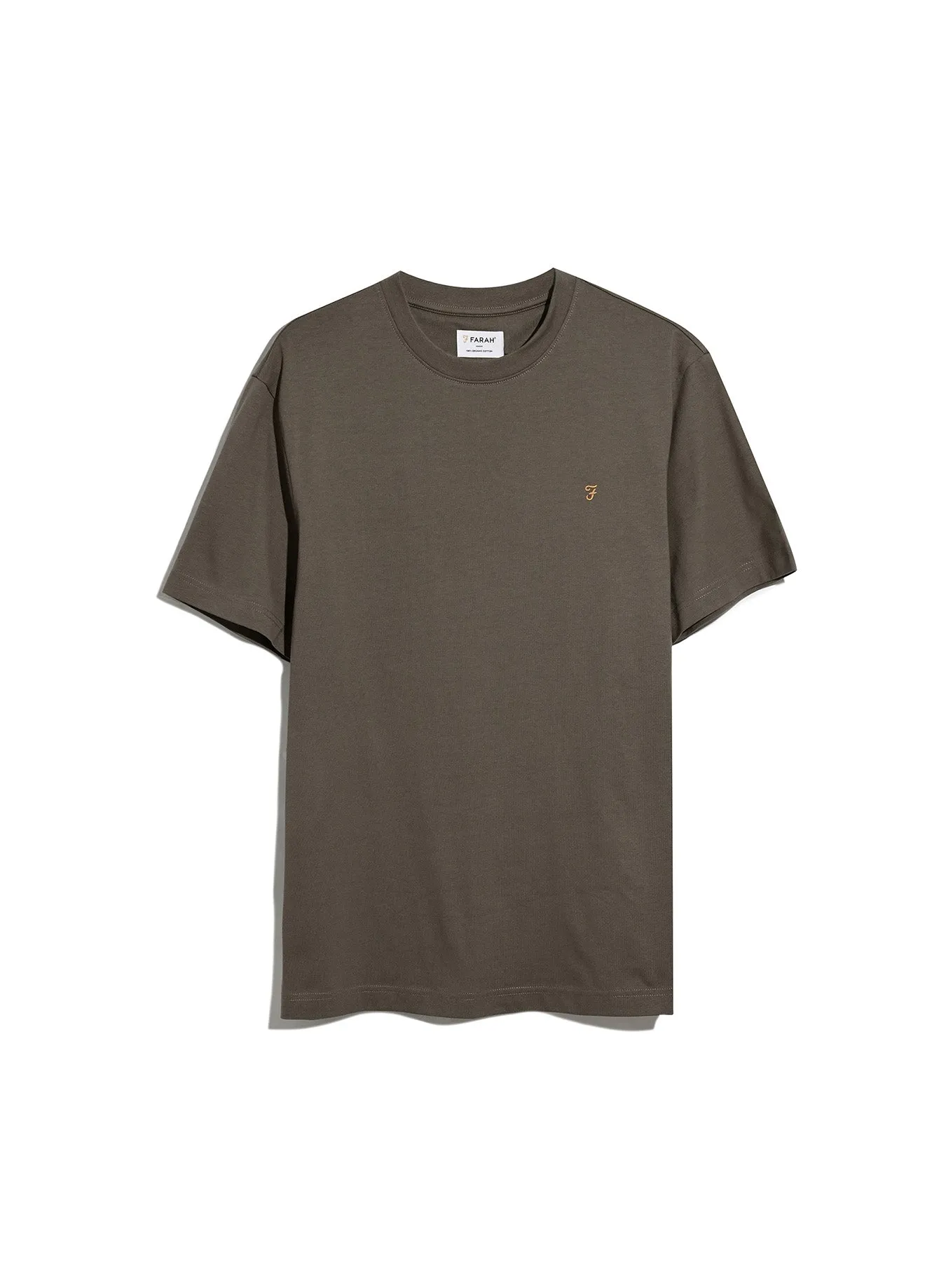 Danny Regular Fit Organic Cotton T-Shirt In Mushroom Grey