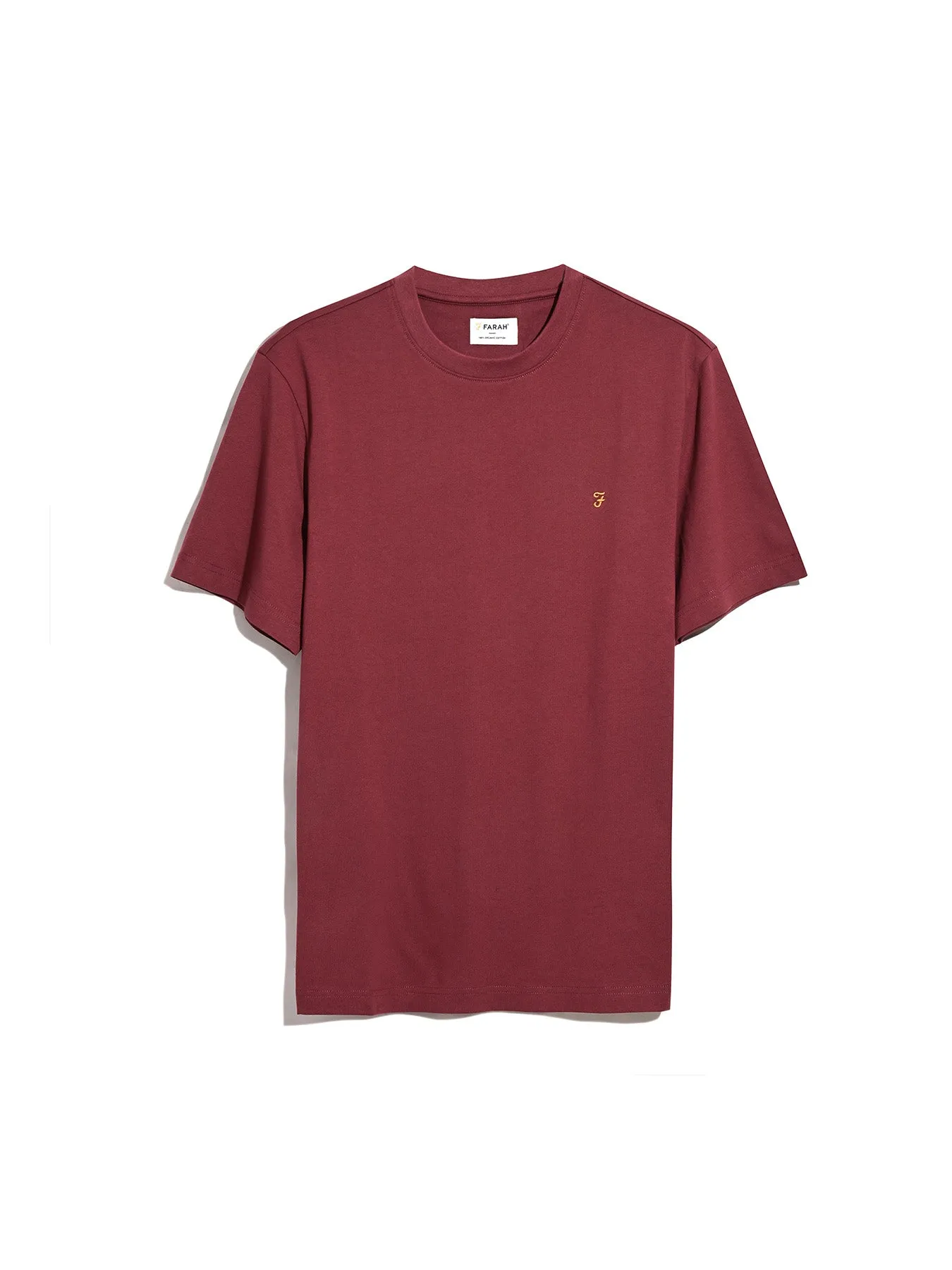 Danny Regular Fit Organic Cotton T-Shirt In Worn Red