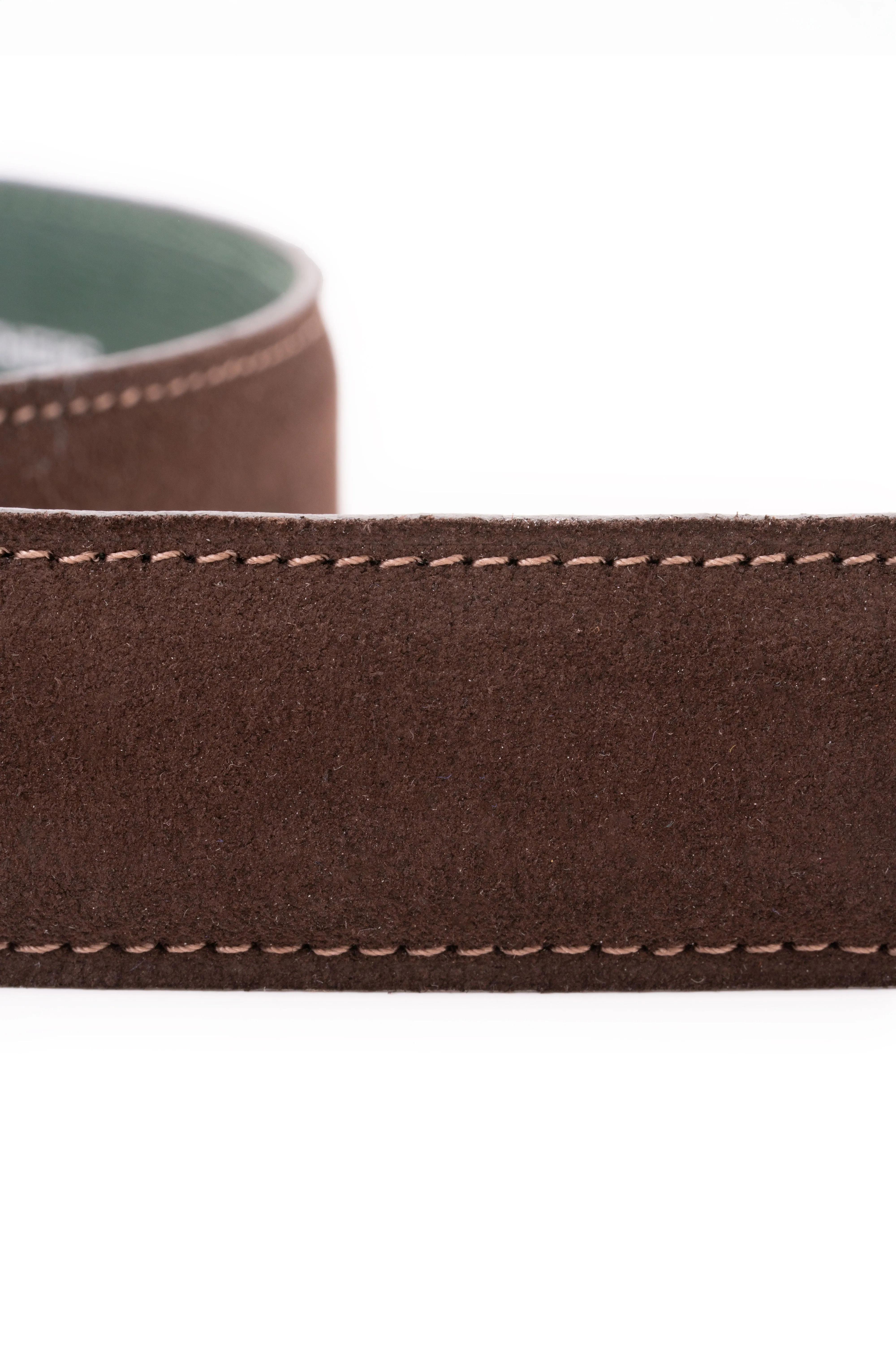 Dark Chocolate Brown Suede Calf Leather Belt