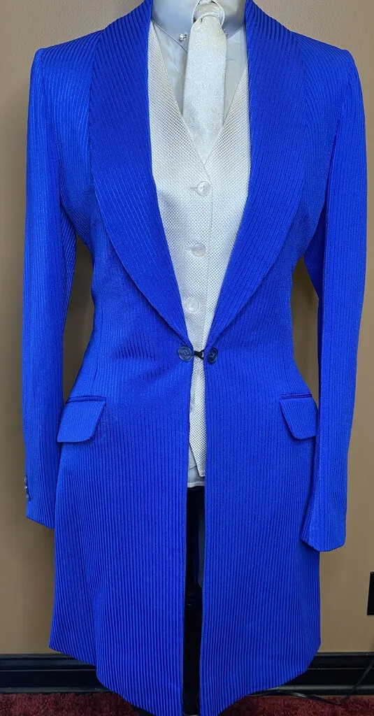 DAY COAT ROYAL BLUE "STRETCH FABRIC" BY HAWKWOOD