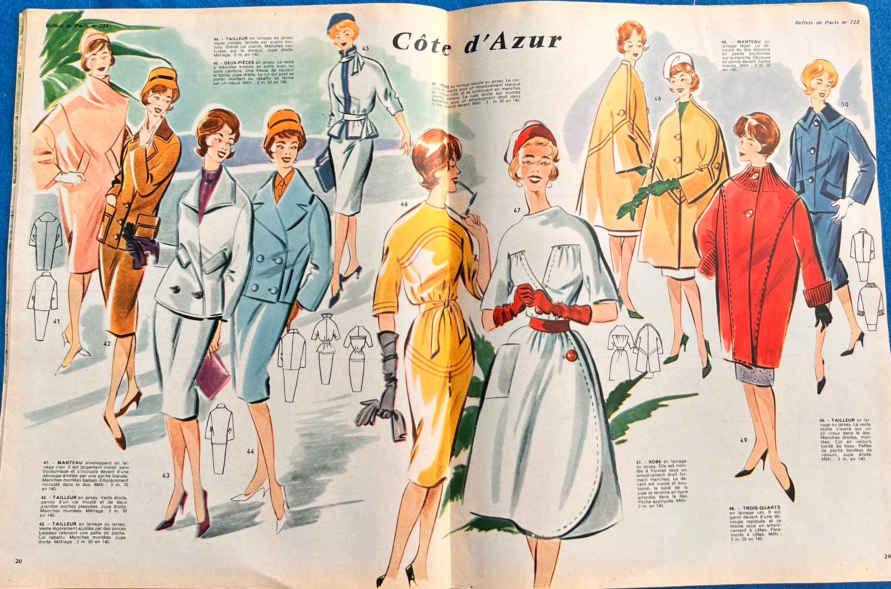 December 1960 French Women's Paper Reflets de Paris with Coat Patterns