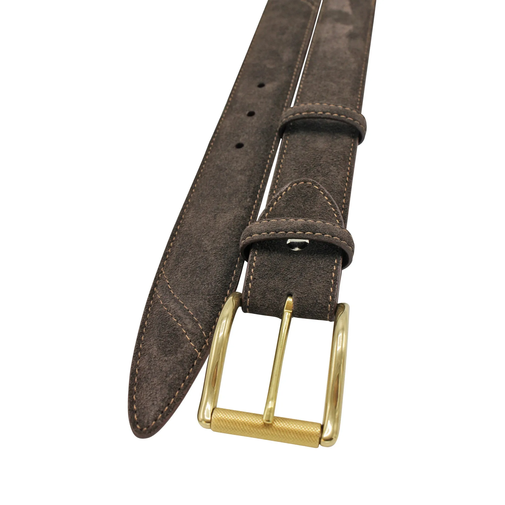 Deep Choc Suede 'Hancock' Roller Belt