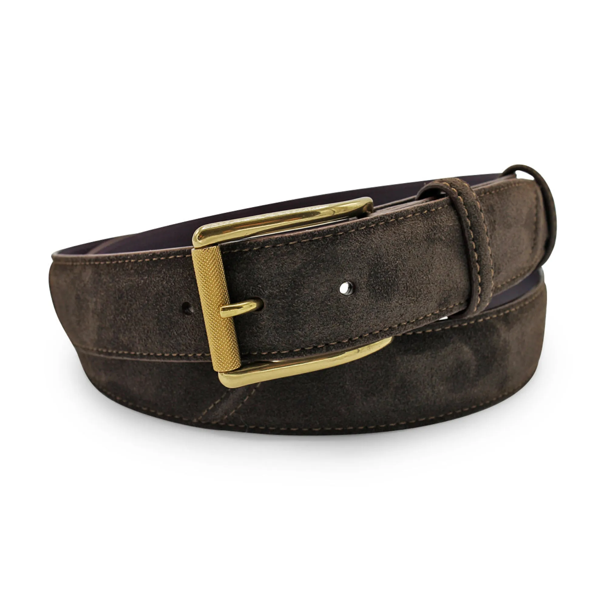 Deep Choc Suede 'Hancock' Roller Belt