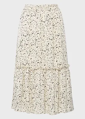 Dotted Ruffle Midi Skirt