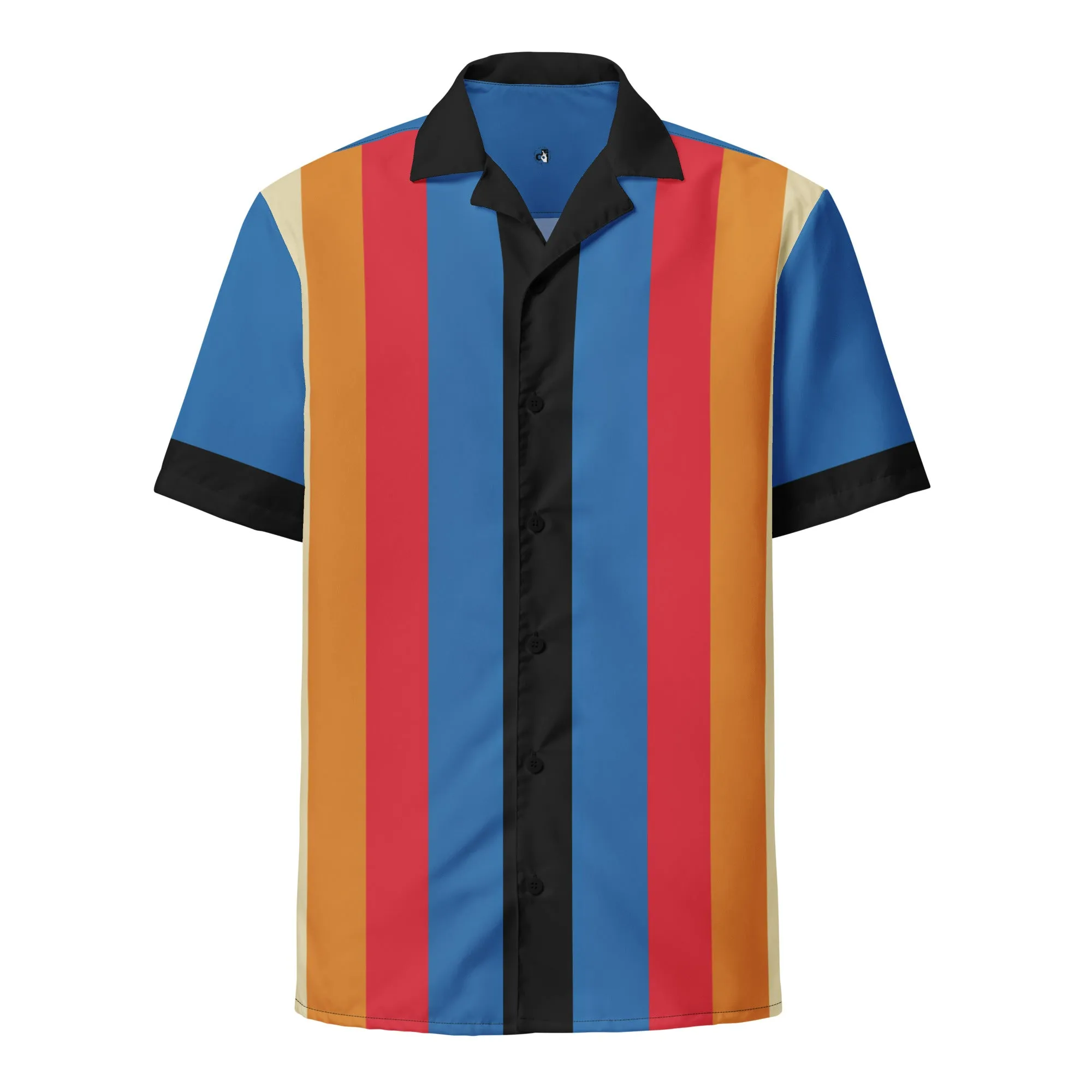 DTI Retro Island Super Stripes Unisex button shirt