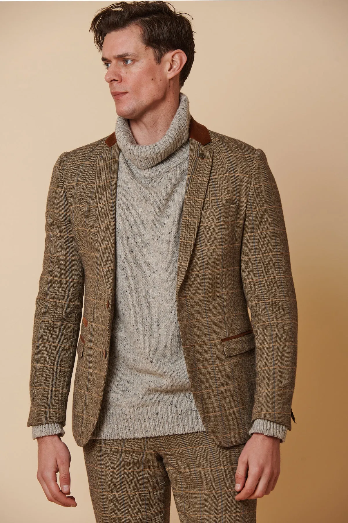 DX7 - Tan Tweed Check Blazer