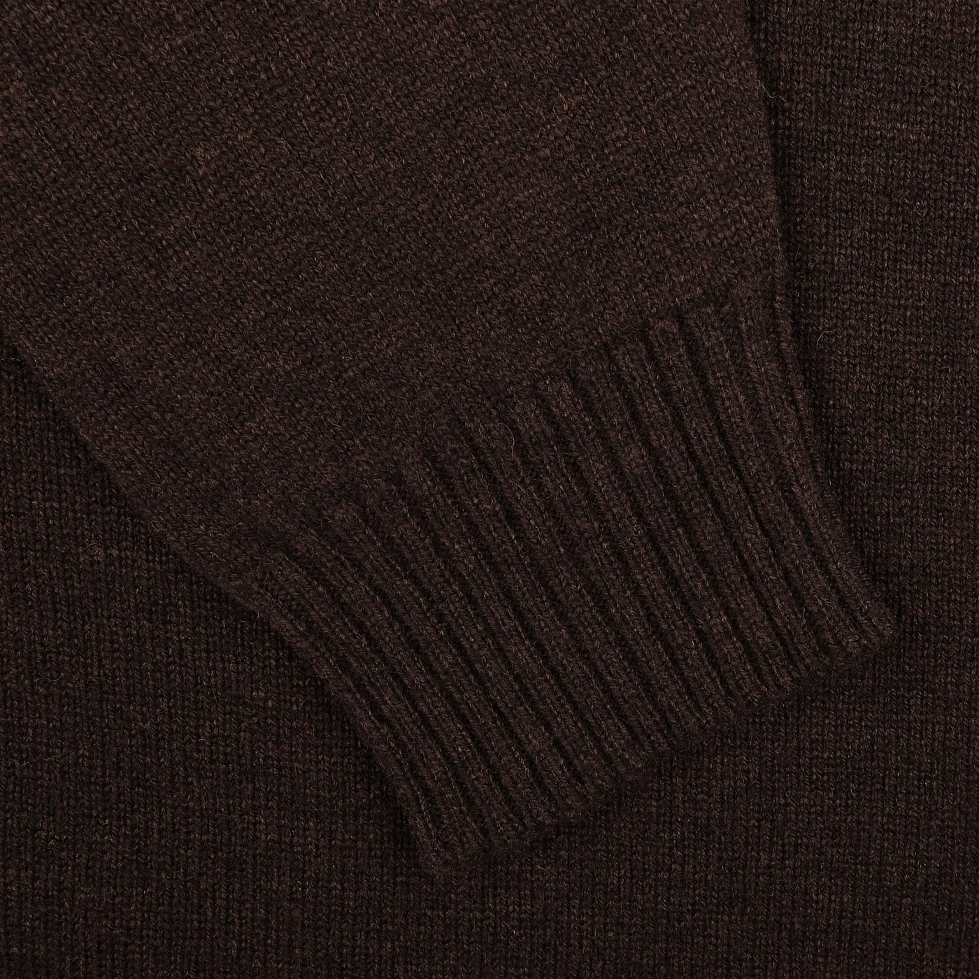 Ebony Brown Crew-Neck Lambswool Sweater