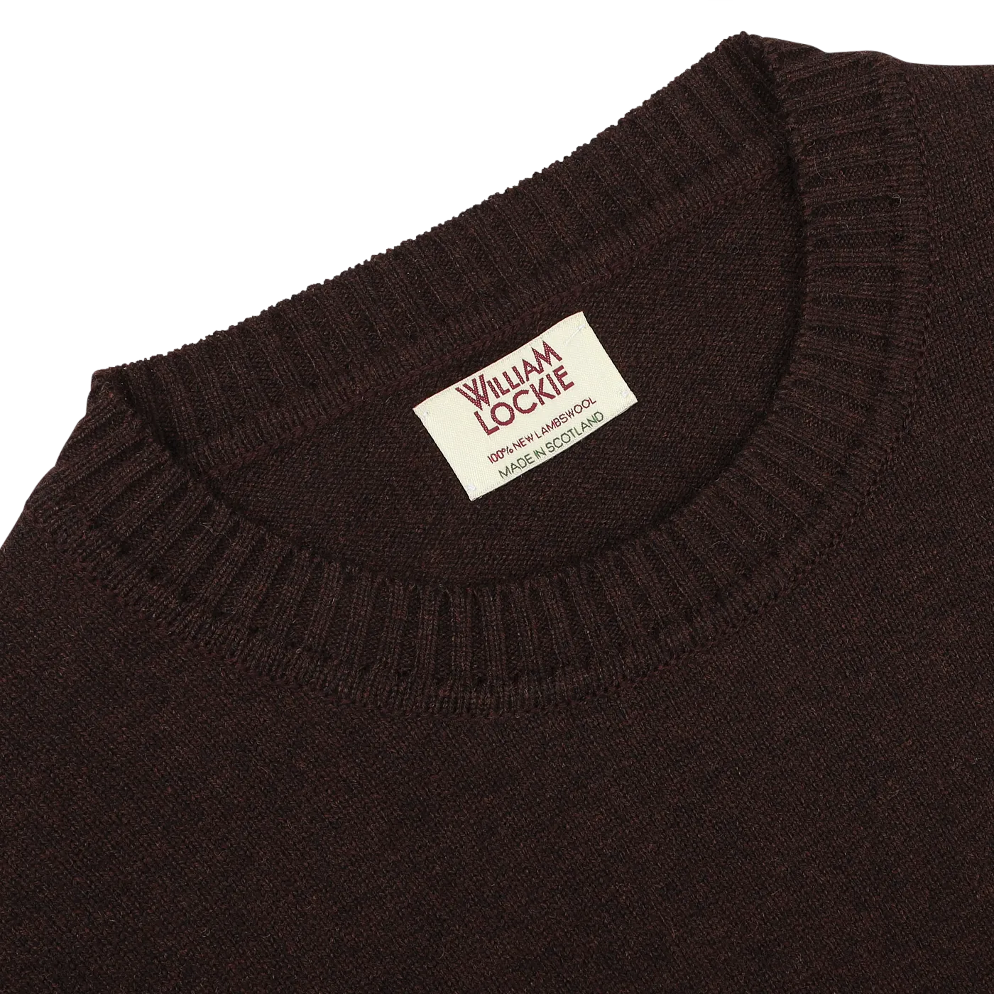 Ebony Brown Crew-Neck Lambswool Sweater