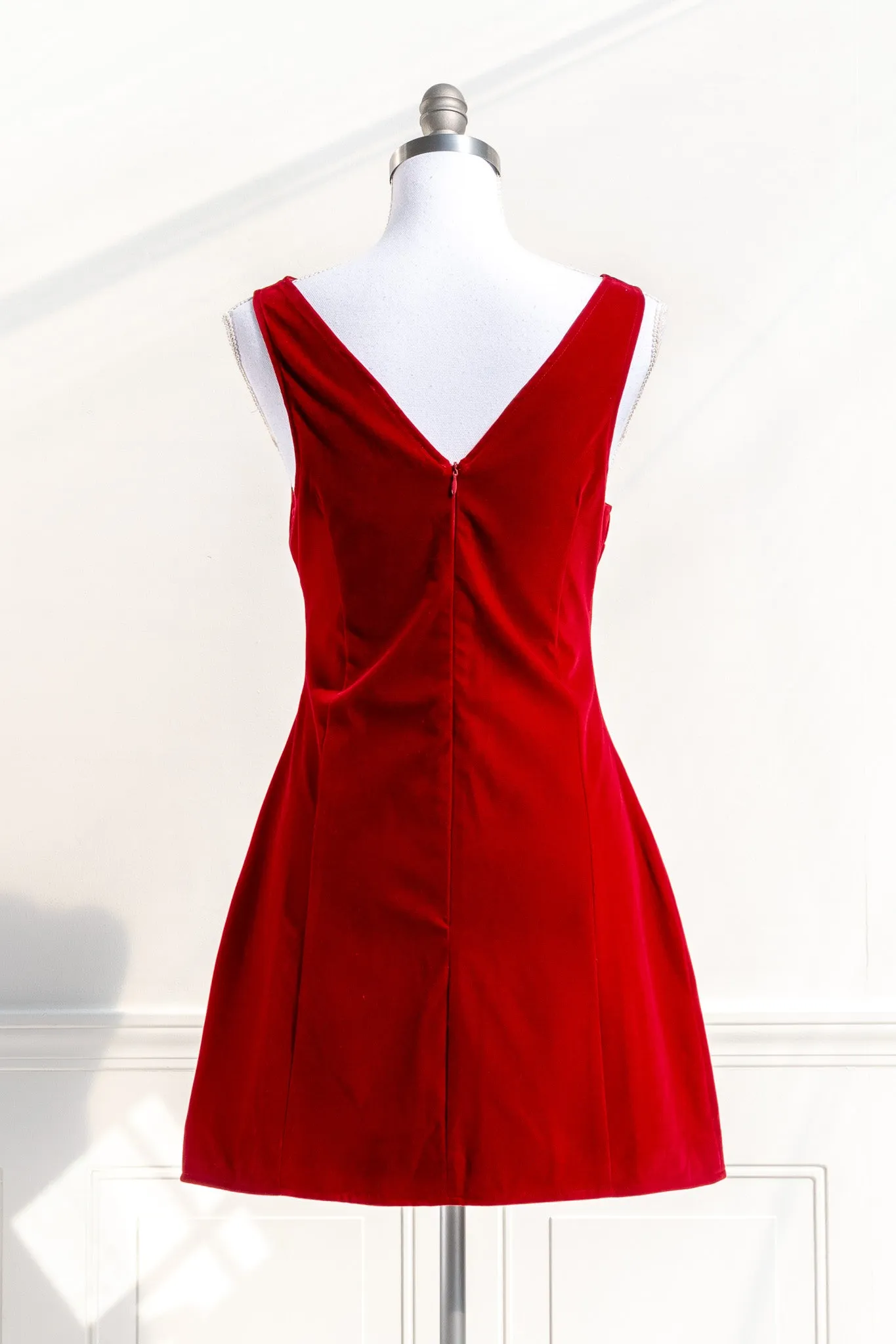 Enchanté Velvet Mini Dress - Red