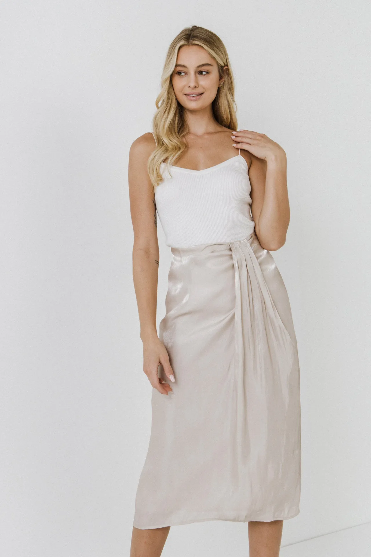 Endless Rose - Metallic Effect Midi Skirt