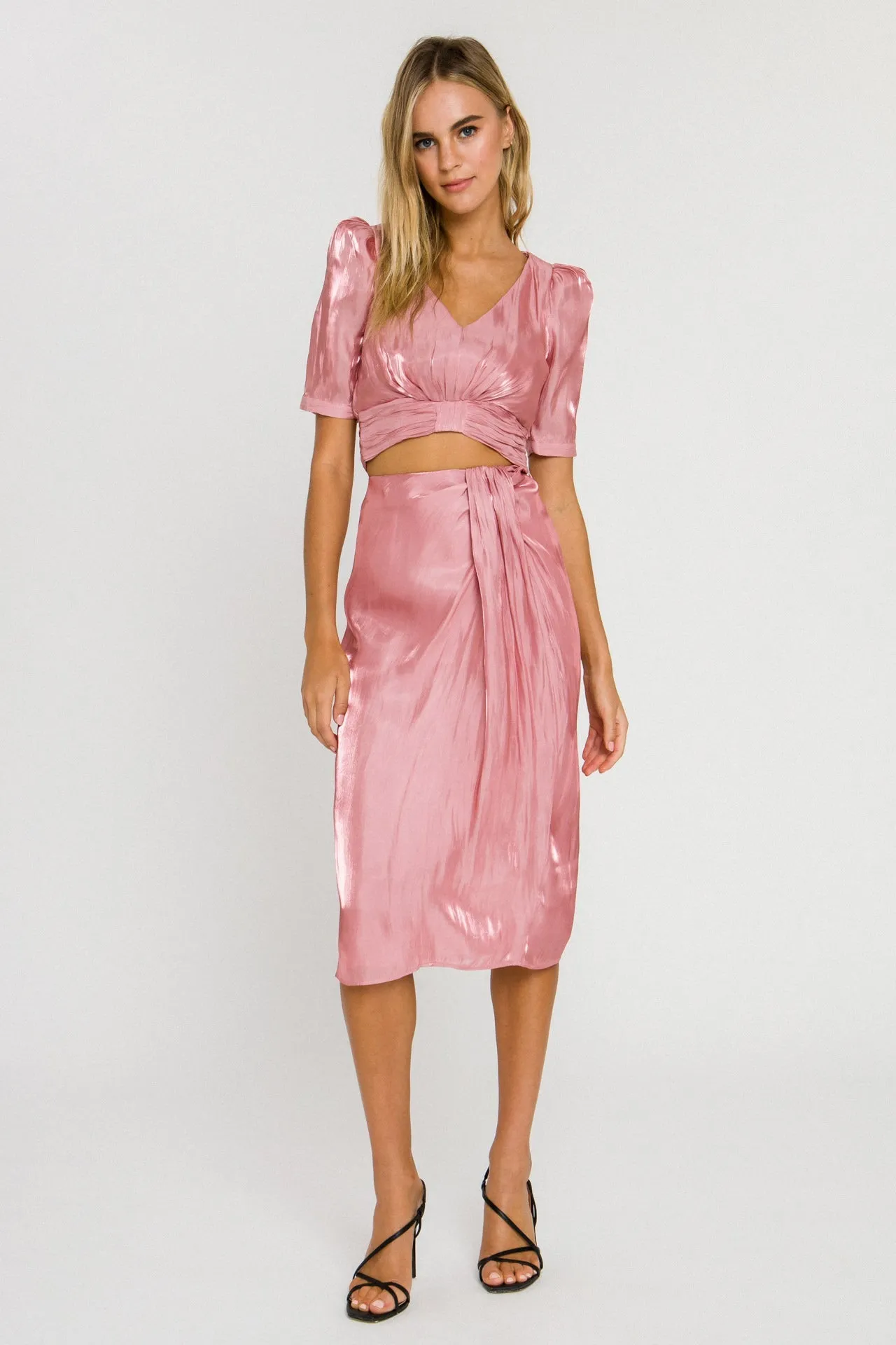 Endless Rose - Metallic Effect Midi Skirt