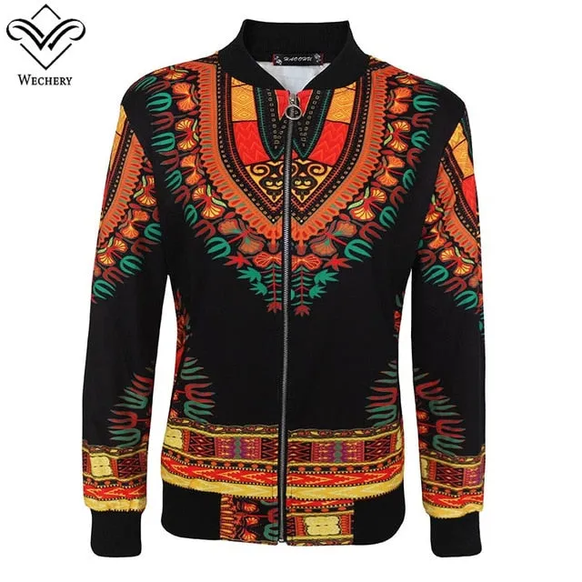 Fashion Hip Hop Style Women ankara Zipper Coat