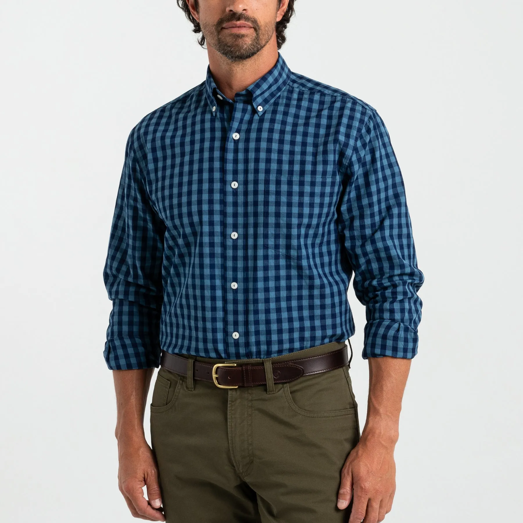 Felton Plaid Indigo Sport Shirt