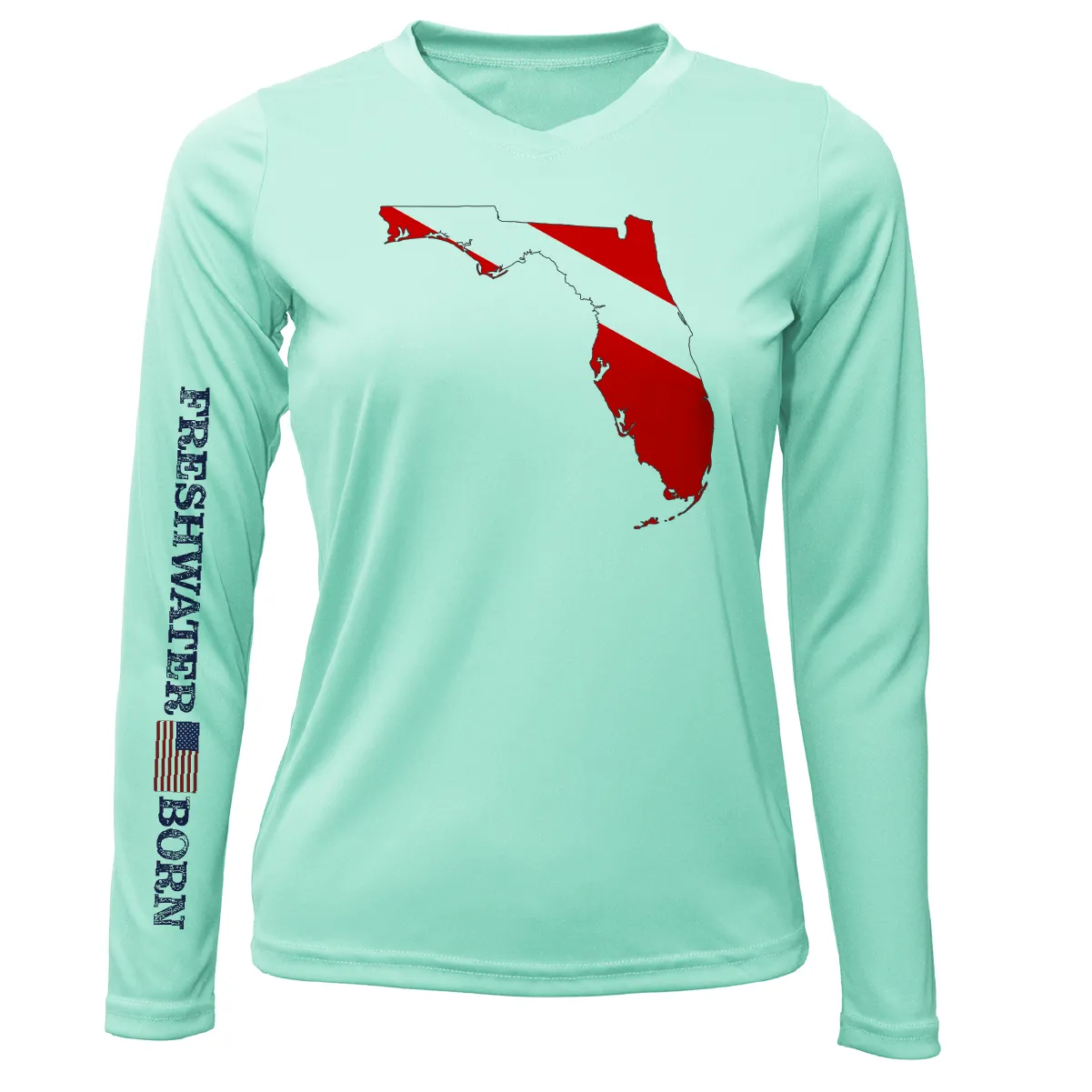 Florida Diver Freshwater Born Women's Long Sleeve UPF 50  Dry-Fit Shirt