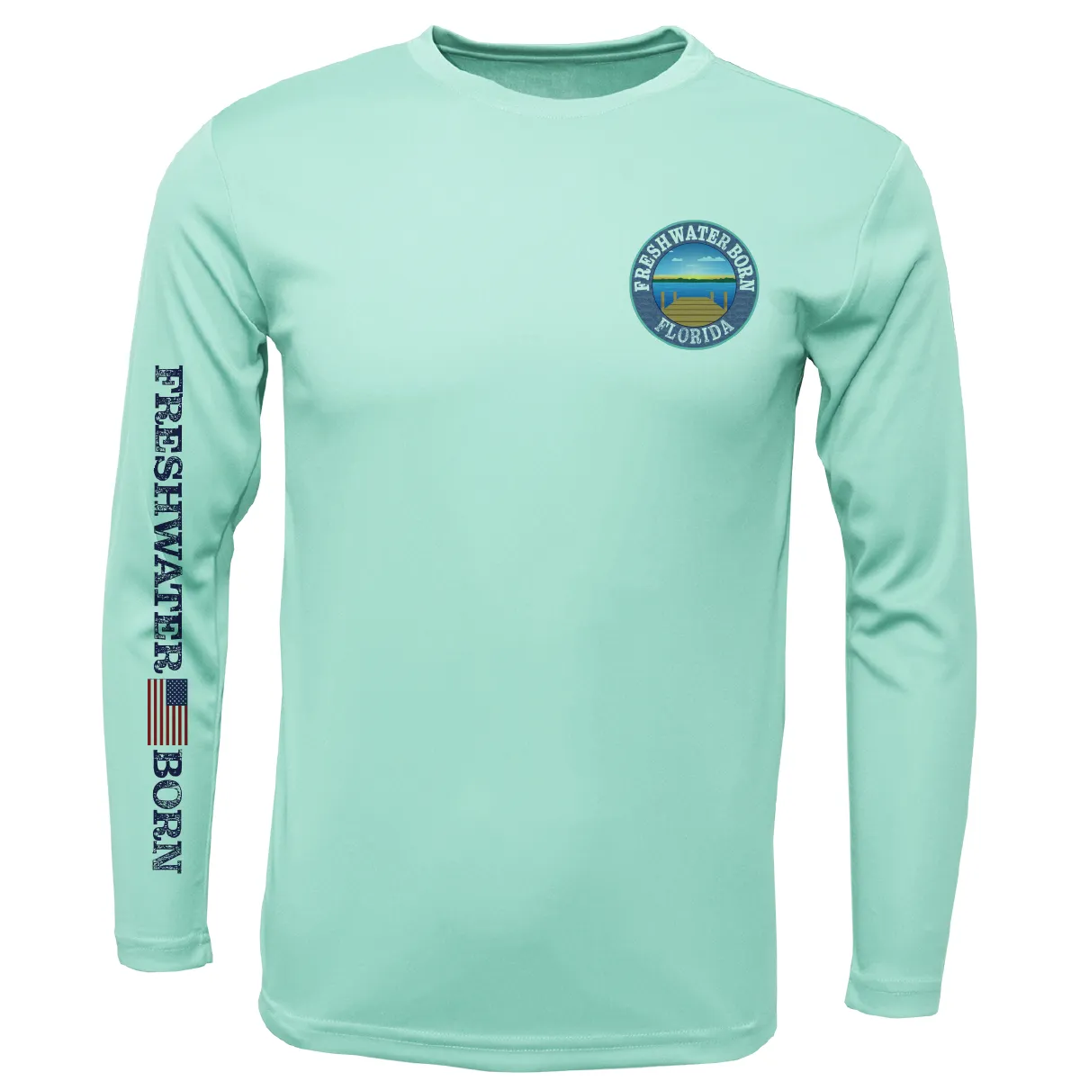 Florida Freshwater Born "All For Rum and Rum For All" Girl's Long Sleeve UPF 50  Dry-Fit Shirt