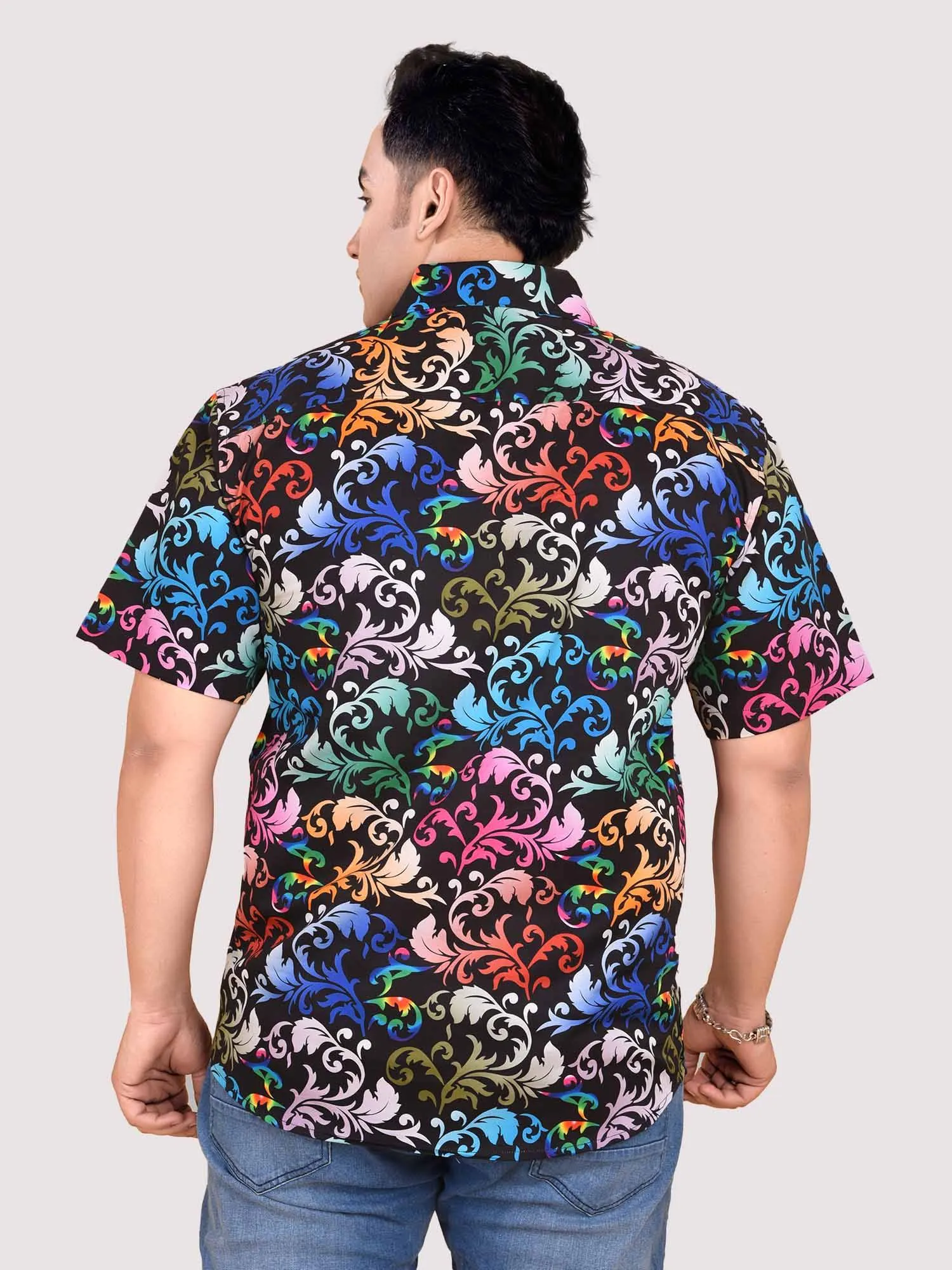 Flow with Colours Digital Printed Shirt Men's Plus Size