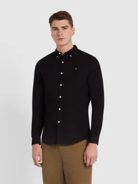 Fontella Slim Fit Corduroy Shirt In Black