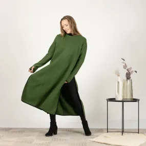 Forest Green Wool Winter Sweater Dress