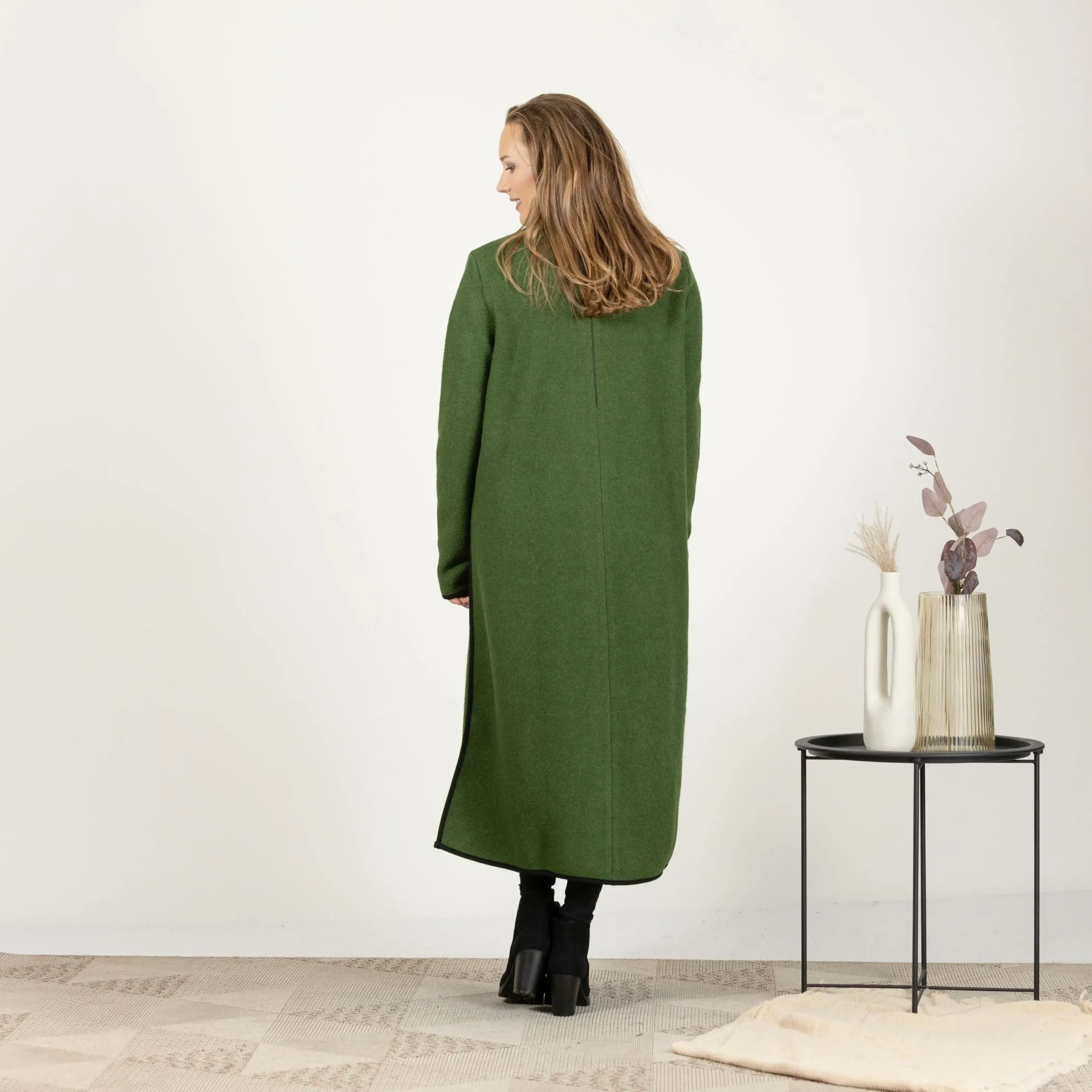 Forest Green Wool Winter Sweater Dress