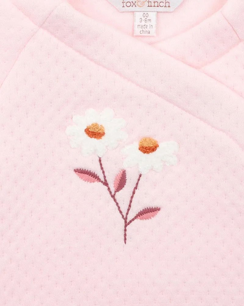 FOX & FINCH DAISY QUILTED WRAP ONESIE