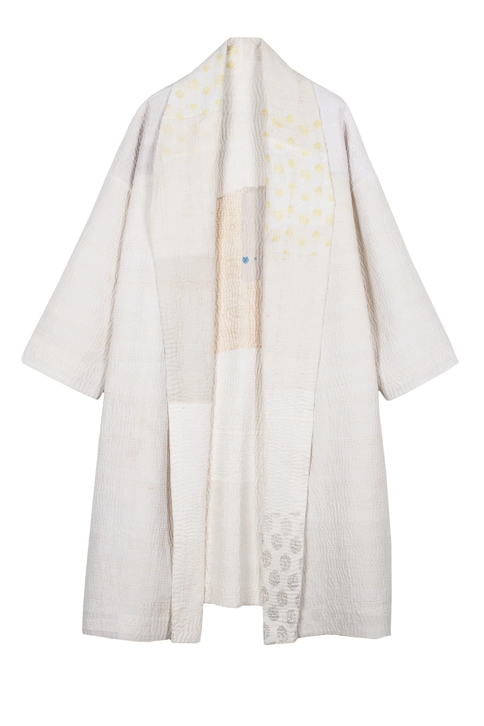 FRAYED PATCH KANTHA SIMPLE ROBE