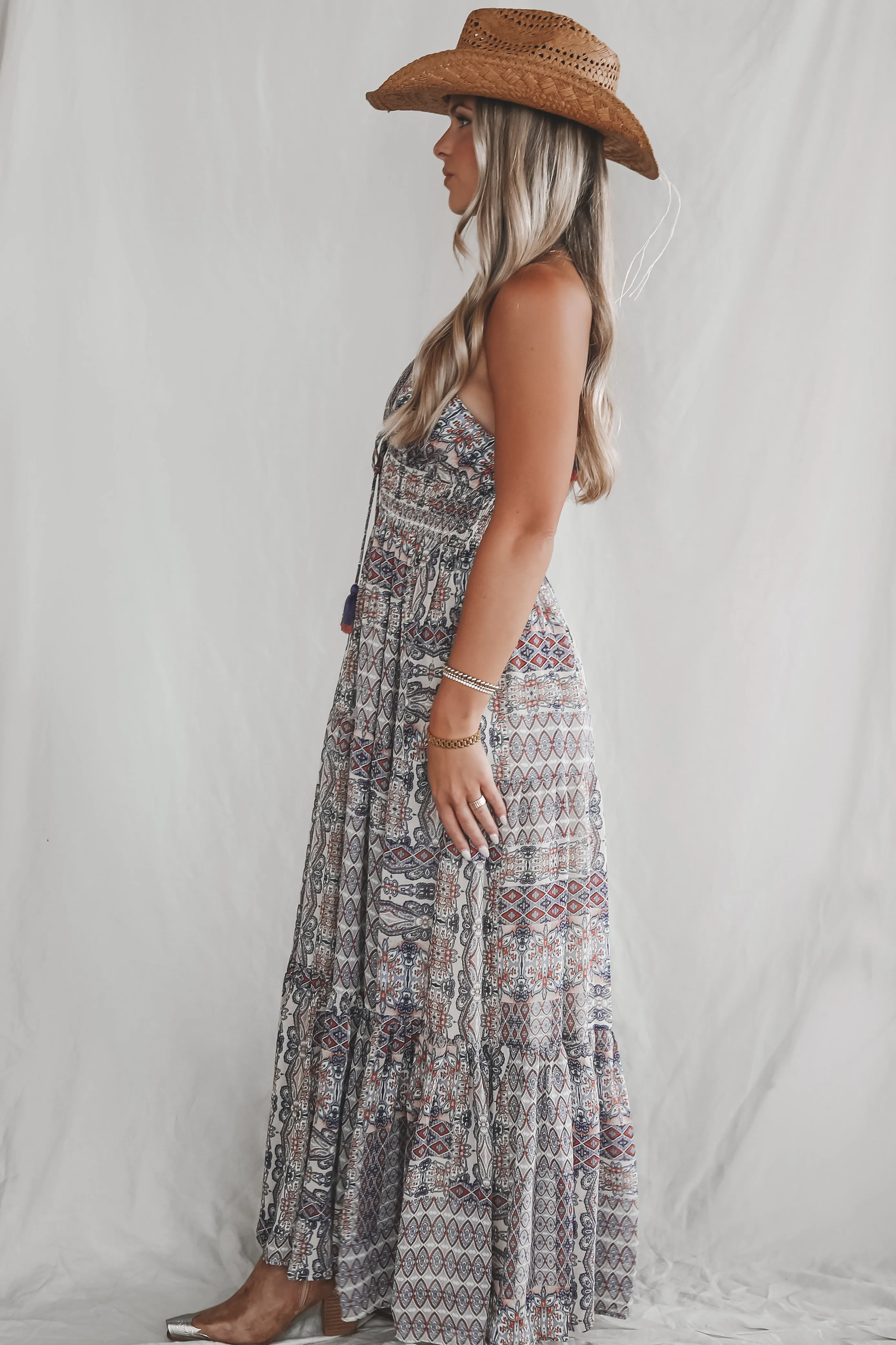 Free As The Wind Printed Boho Maxi Dress