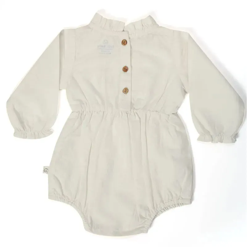 Full Sleeves Frill Romper - White